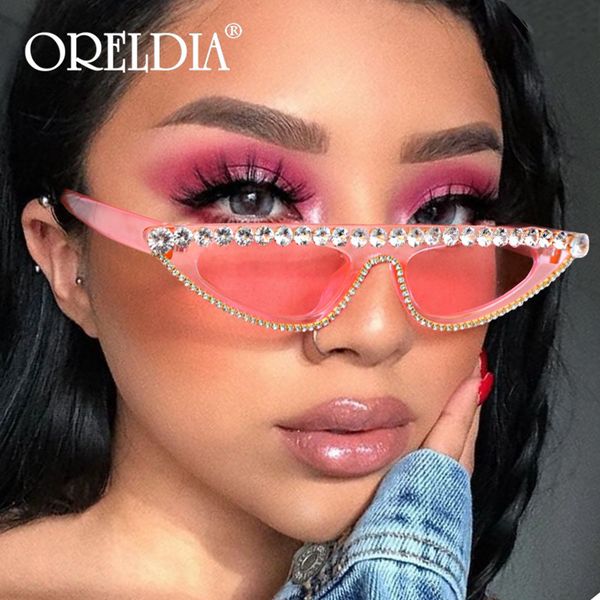 

new cat eye sunglasses women fashion brand designer vintage rhinestone sun glasses pink cateye glasses gafas de ojo de gato, White;black