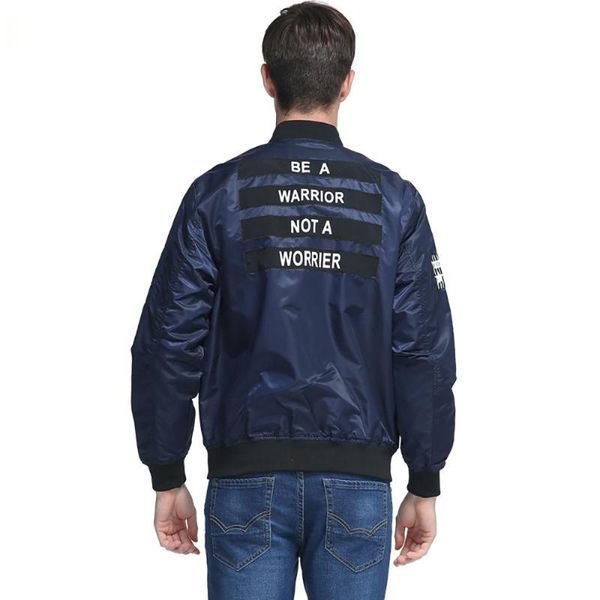 

ma-1 куртка мужская осень аппликации high street пальто человек молния стенд воротник ребра манжеты ветровка мужской пальто, Black;brown