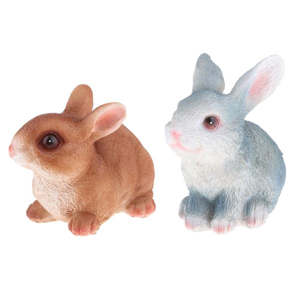 

2pcs/set resin rabbit garden fairy ornament flower plant pot garden home decor