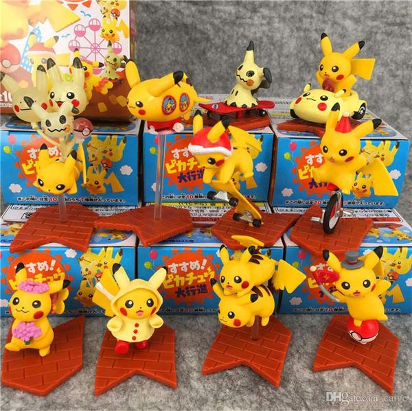 

10pcs/lot pocket monster elf bikachu doll pvc action figures decorative ornaments children's toys for children's gifts kids toys