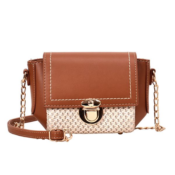 

соломы тканые женщины сумку летние пляжные небольшой цепь сумка дамы crossbody плеча