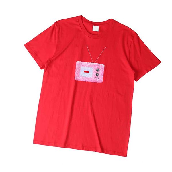 

63 oz s 18ss tv tee short-sleeved t-shirt cotton vicinage, Red