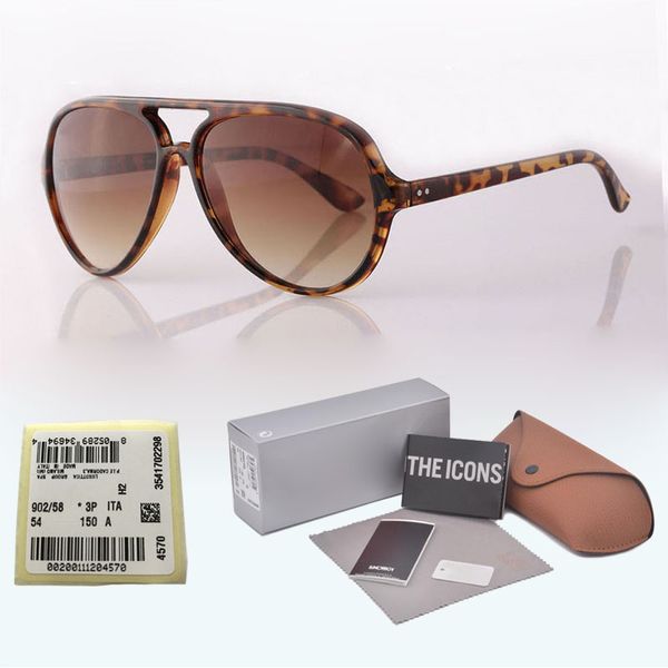 

Top quality sunglasses men women Brand Designer Plank frame Mirror glass lens Oculos De Sol with Retail box and label
