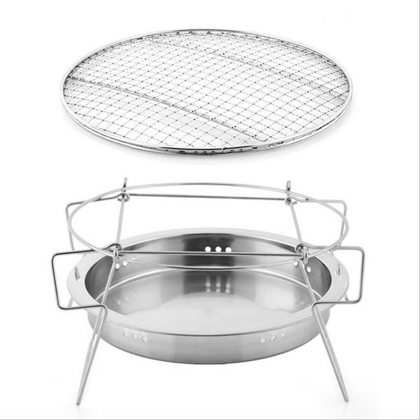 

outdoor stainless steel bbq grill small portable barbecue grilled net camping picnic charcoal folding barbecue