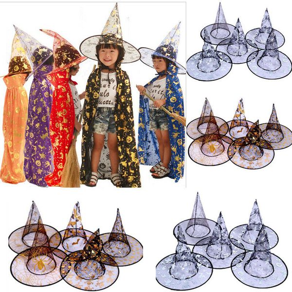 

kids child witch hat pointed cap cosplay fancy dress enchanter halloween party costume