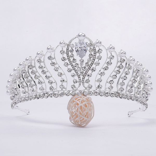 

свадебная вечеринка 16x7см диадемы из бисера с цветочными листьями невесты с короной из бриллиантов и головных уборов для невесты, исполняющ, White;golden