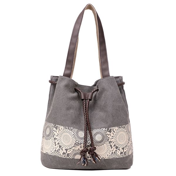 

2019 new fashion canvas brand pocket shoulder tote women's large handbag crossbody handbags large capacity bags simple handbag