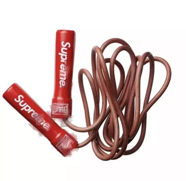

sup 14ss school aerobic exercise jump ropes fitness leather rope skipping adjustable bearing speed fitness boxing training red high quality