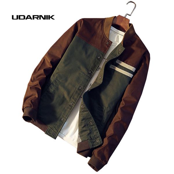 

mens cotton slim contrast baseball jacket biker motorcycle coat outwear green and brown color windbreaker 204-767, Black;brown