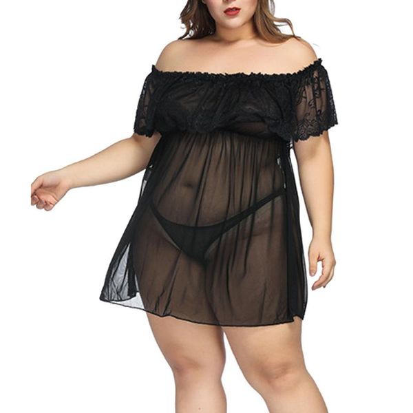 

femmes plus la taille lingerie babydoll g-string string en dentelle sous-vÃªtements de nuit 2018 nouveau noir d'tÃ© sans a70, Blue;gray