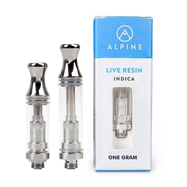

Alpine Live Resin Cartridge Carts 0.5ml 1.0ml Half One Gram 510 Vape Tank with Retail Package 9 Flavors DHL Free