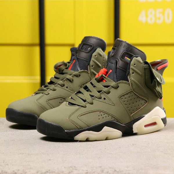 

new travis scotts x 6s mens basketball shoes suede medium olive man designers sports sneakers baskets 6 des chaussures men shoes