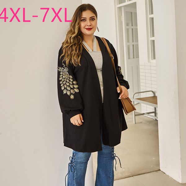 

new 2020 autumn winter plus size knit cardigan for women large long sleeve loose casual black sweater coat 4xl 5xl 6xl 7xl, White