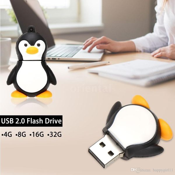 

factory price new professional accessories penguin bird animal 64gb usb 2.0 key ring memory external storage stick flash drive u disk u48