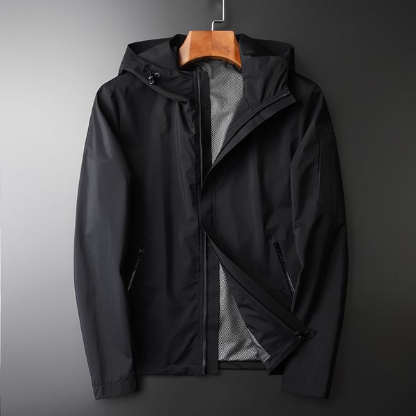 

новые весенние и осенние мужские куртки роскошный сплошной цвет с капюшоном мужские куртки и пальто плюс размер 4xl мода slim fit пальто муж, Black;brown