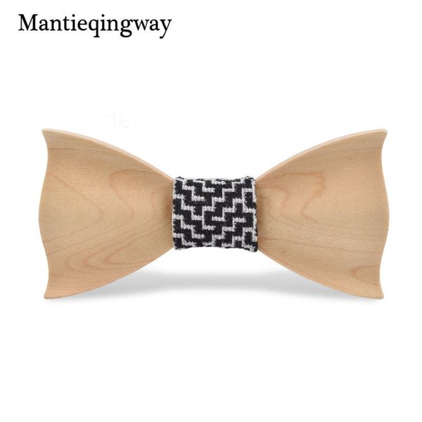 

mantieqingway wooden children bow tie kids boys girls neckwear accessories baby solid wood neck tie bowknot bow ties for wedding, Black;gray