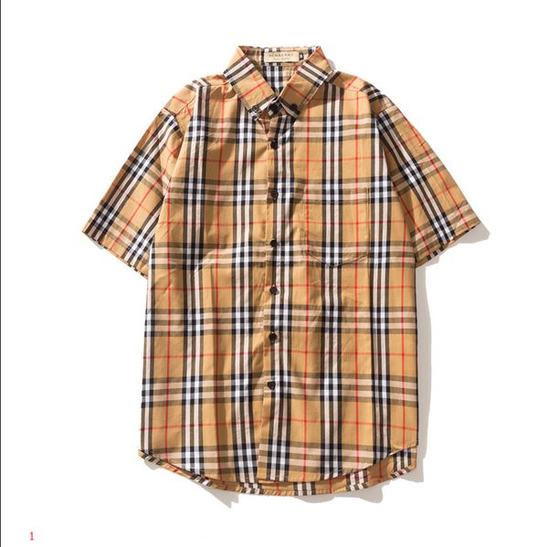

2020 women classic tshirt clothing summer designer plaid shirt 2020 new men and women brand short sleeve casual shirt size -xxl ylj1931170, White;black