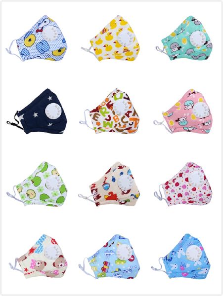

kids mask children 4-10 years cartoon face masks with active carbon filter breather valve pm2.5 anti virus haze dustproof protective mask s
