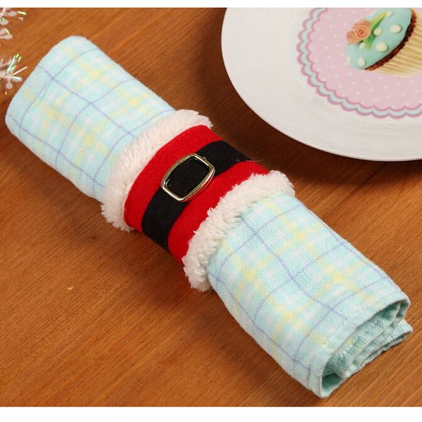 

4pcs/lot gift holders christmas belt buckle fastener napkin rings holder party banquet dinner tableware christmas decor