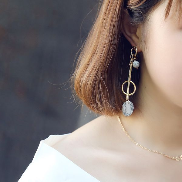 

ladies fashion temperament long earrings crack asymmetrical fringed exaggerated earrings party jewelry wholesale, Silver