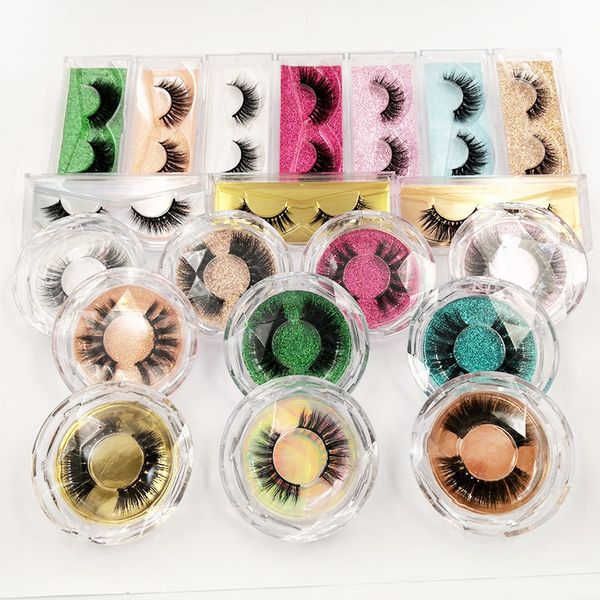 

new acrylic false eyelashes packaging box custom logo fake 3d mink eyelashes boxes faux transparent crystal case with trays8434788