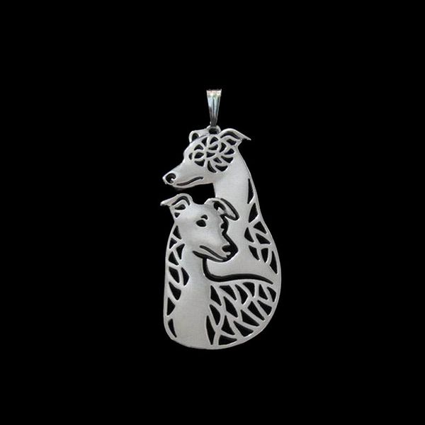 

2019 women's metal dogs pendants whippet couple pendants, Black