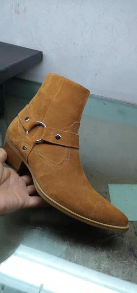 

genuine leather high half boots new list fashion casual genuine leather shoes factory outet real picture sl personality ankle boots, Black