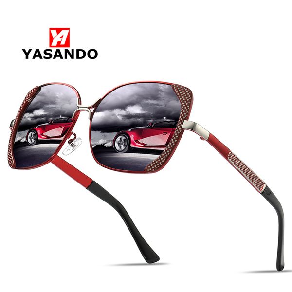 

sunglasses women 2019 yasando fashion design large frame polarized mirror lens outdoor driving uv400 female eyewear xy6201, White;black