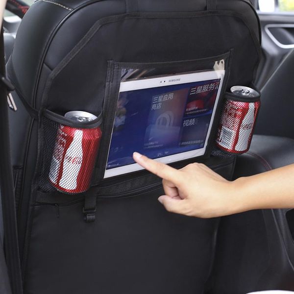 

car seat back storage bag with tissue bag multi-pocket tablet ipad holder car backseat organizer hanging stowing tidying