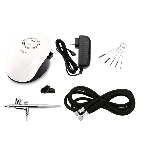 

airbrush set spray pump pen paint gun air compressor kit art painting craft diy cake nail decoration + 5 cleaning brush