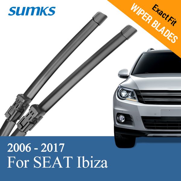 

sumks wiper blades для seat ibiza fit push button arms 2006 2007 2008 2009 2011 2012 2010 2013 2014 2015 2016 2017