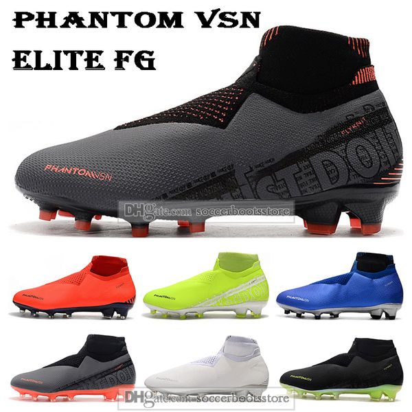 

mens high football boots victory pack phantom vsn elite fg soccer shoes ea sports phantom vision vnm soccer cleats, Black