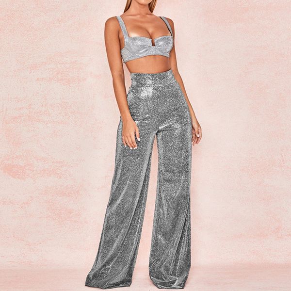 

livagirl women summer wide leg pants casual elastic waist loose belt, Black;white