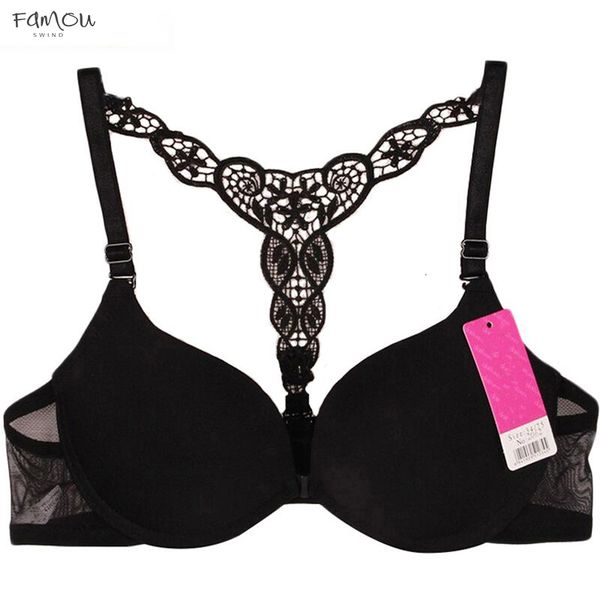 

Push Up Sleeveless Free Backless Dropshipping Front Closure Sexy Fashion Womens Front Closure Lace Racer Back Push Up Bra Sexy