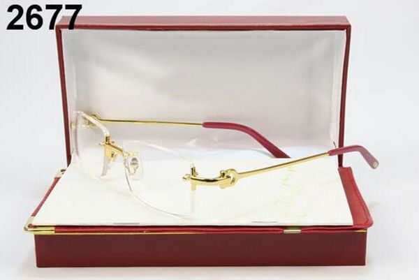 

france classic buffalo horn wood plain mirror glasses fashion rimless rectangle men sunglasses lunettes de soleil with box, White;black