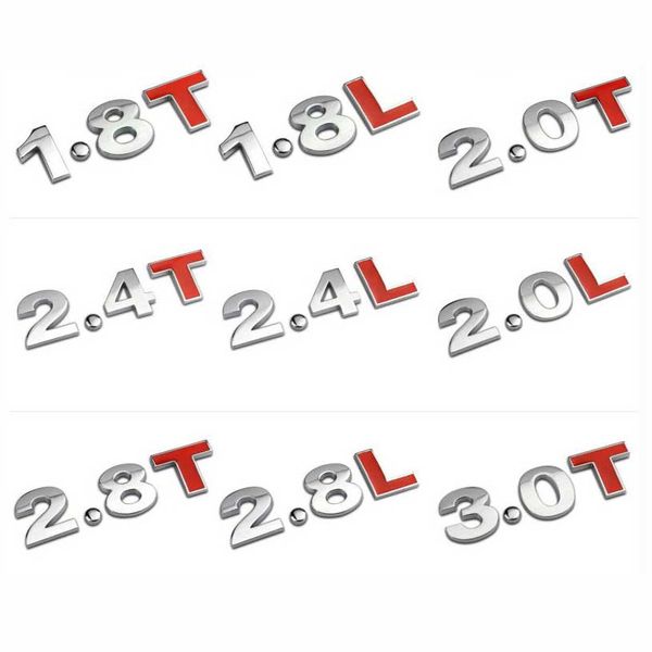 

car automotive metal vehicle 2.0t 1.8t 3.0t 2.4t displacement standard car stickers