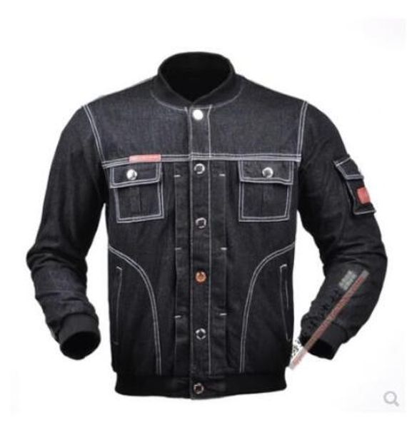 

men's denim jacket with built-in five-piece protective jacket