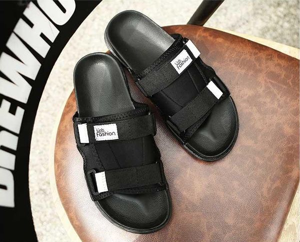 

men's slides soft light men slippers home outdoor beach summer eva rubble slide slipper 2019 fashion indoor shoes big size 46, Black