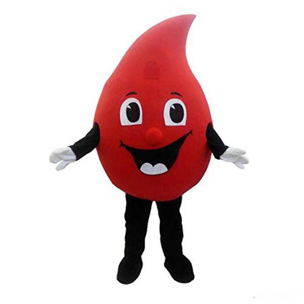 2019 fabbrica calda speciale personalizzato rosso Goccia di costume della mascotte del sangue Cartoon Fancy Dress