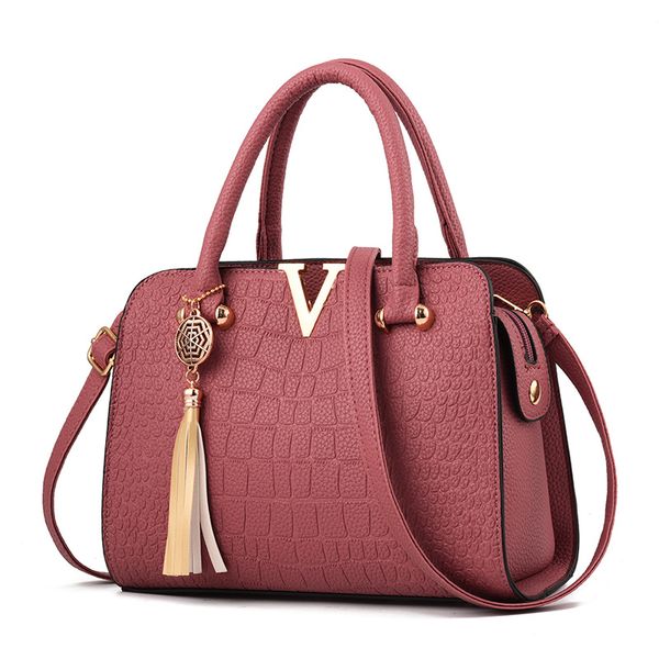 

women designer shoulder bag leather strap bag cross body pure color womens handbag crossbody bag purse pink color