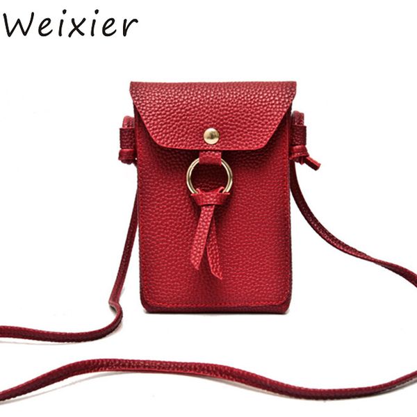 

weixier arrival pu leather tassel phone bag vintage shoulder bags crossbody bags for women mini messenger bag casual gifts ly-80