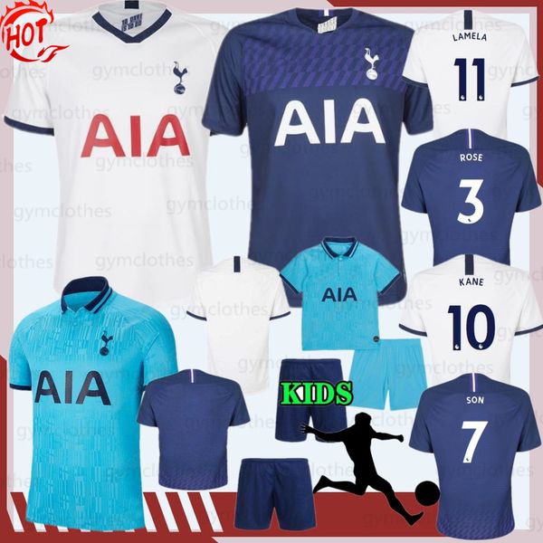 

19/20 thai quality kane spurs new soccer jersey lamela eriksen mour dele son jersey football shirt men kids kit set uniform, Black;yellow