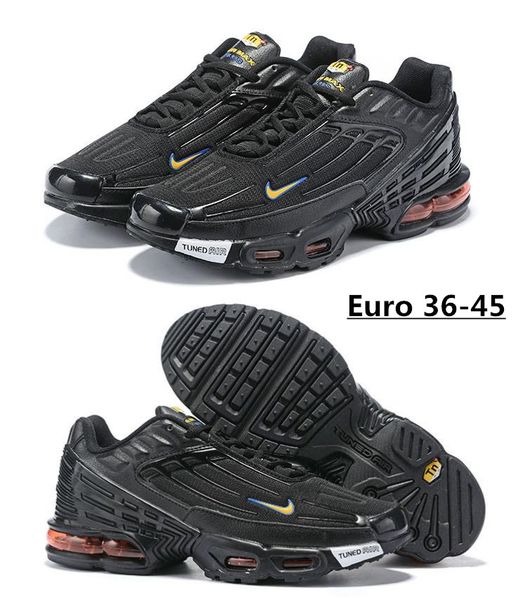 

níke aír máx plus tn plus iii 3 tn hommes desig tuned airs chaussures de course classic extérieur tn noir blanc sport baskets