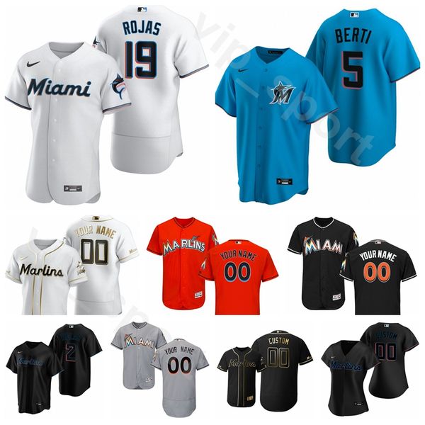 

new baseball men women youth 19 miguel rojas jersey 17 chad wallach 54 demetrius sims 68 lewin diaz 7 matt joyce black blue, Blue;black