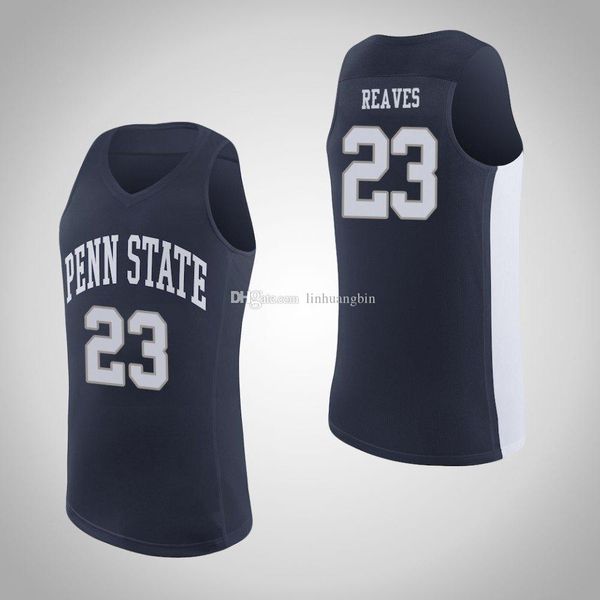 

josh reaves men's penn state nittany lions lamar stevens mike watkins nazeer bostick navy blue stitched college basketball jersey, Black