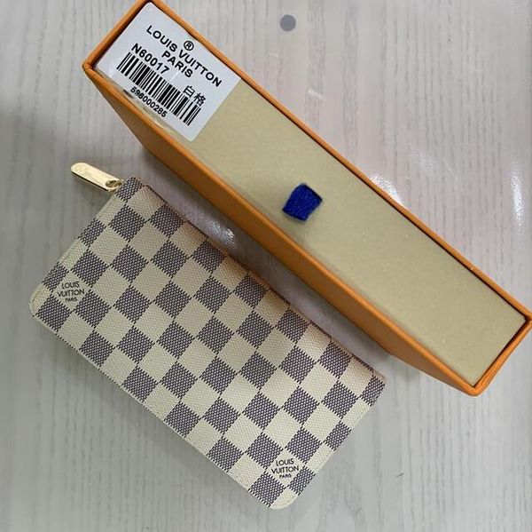

2020 wholesale single zipper pocke designer louis vuitton men women leather wallet lady ladies long purse with orange box card
