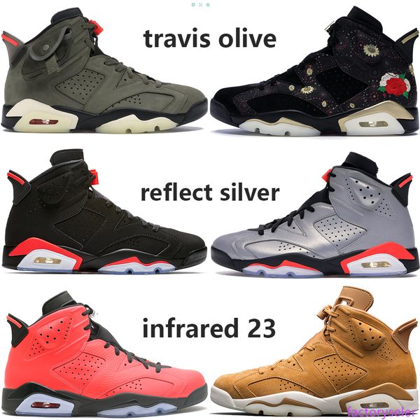 

travis olive yellow 6 6s basketball shoes mens black infrared psg cny reflect silver flint tinker oreo luxury designer men trainers us 7-13