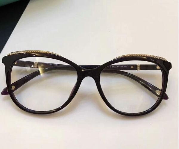 Occhiali da vista all'ingrosso-occhiali da vista Design in stile diamante di moda Montatura per occhiali da vista di marca da donna fatta a mano