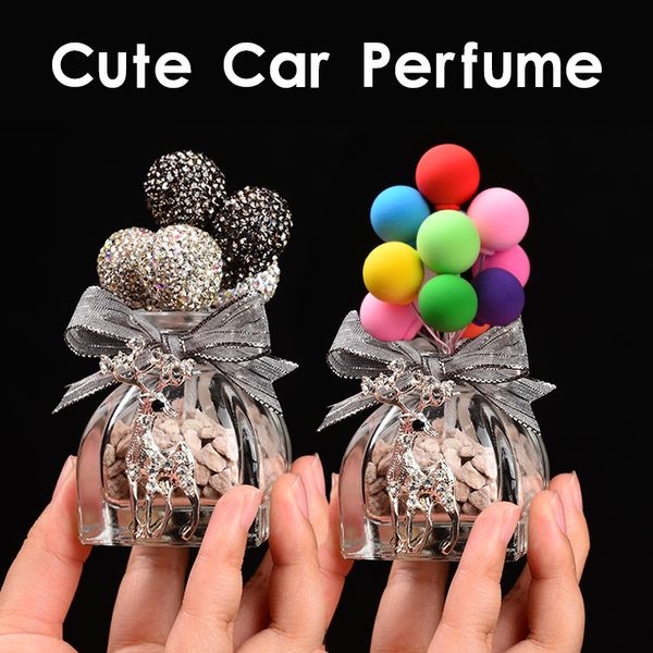 

colorful diamond balloons lovely mini car decoration interior car air perfume vehicle dashboard ornament female girls