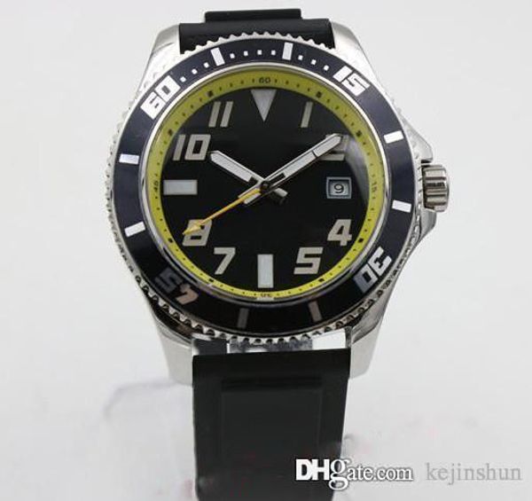 

Fashion Top High Quality Automatic Watch For Men Black Dial Rubber Band Super-ocean Mechanical Watch Ceramic Montre Homme